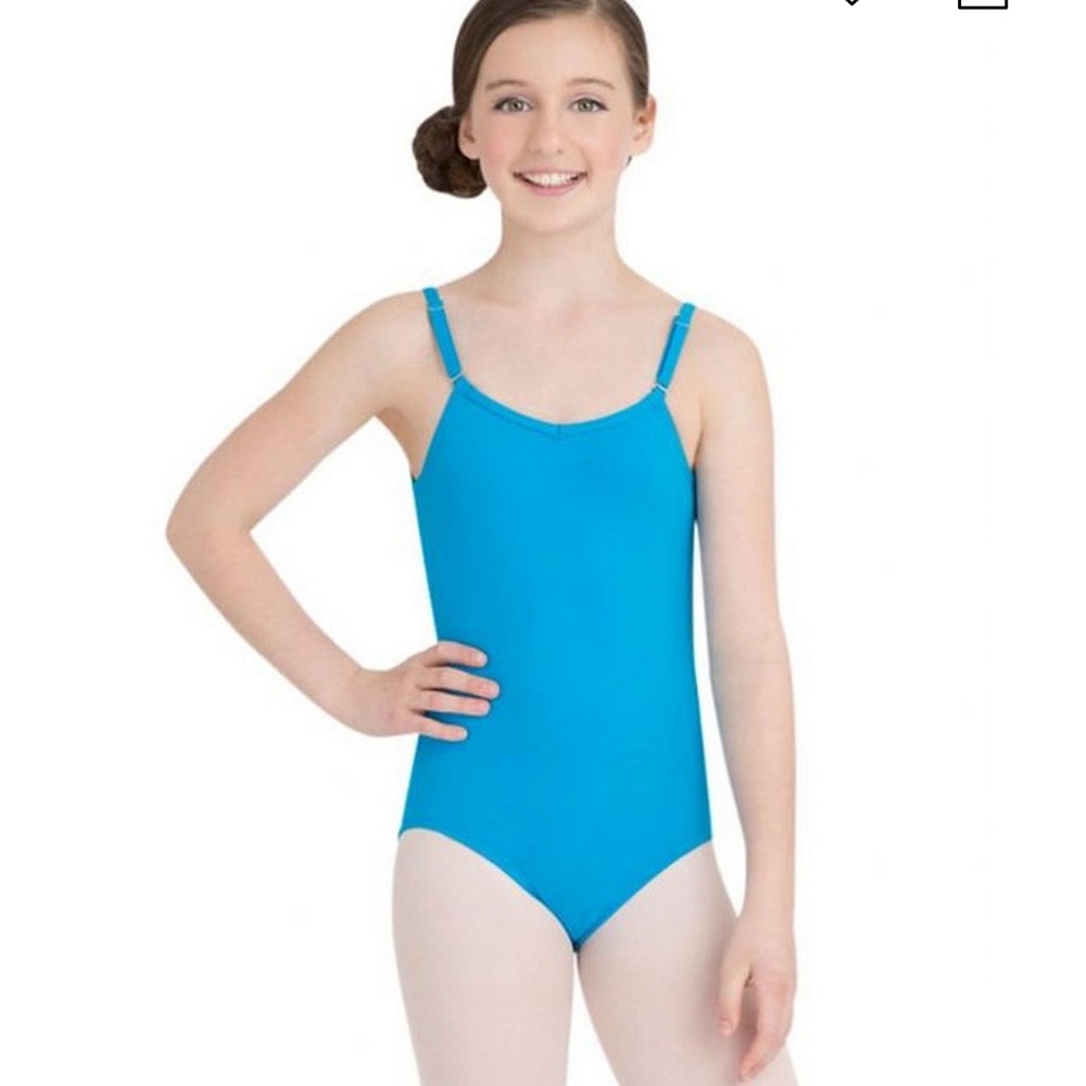 Capezio Big Girls Camisole Leotard Turquoise w/ Adjustable Straps Size 12/Large